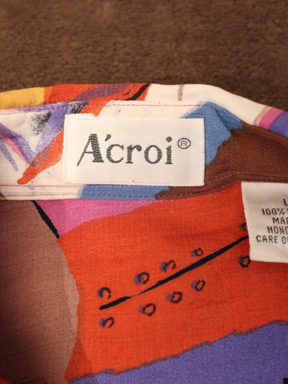 Vintage Rayon MultiColor ButtonUp (L) - Picture 9 of 12